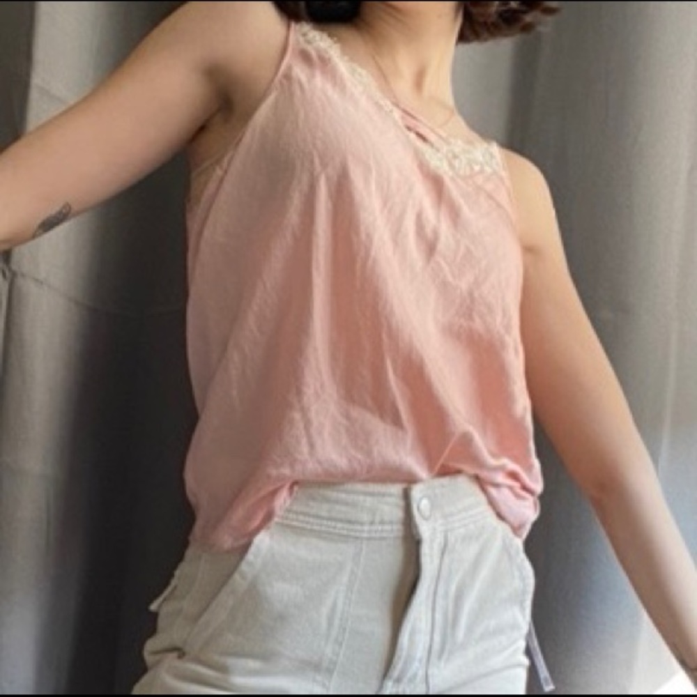 basic baby pink vintage lace cami